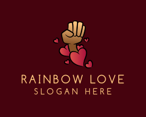 Fist Love Heart logo design