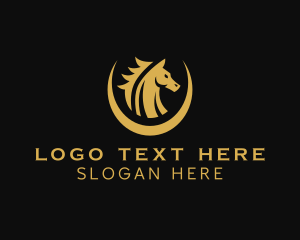 Stallion - Crescent Horse Head logo design