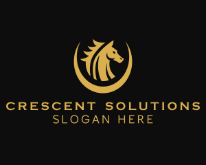 Crescent Horse Head logo design