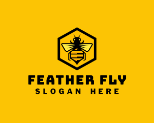 Hexagon Honey Bee logo design