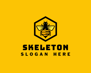 Hexagon Honey Bee logo design