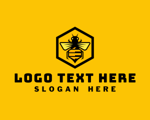 Hexagon Honey Bee Logo