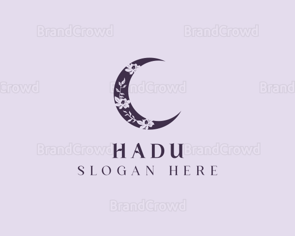 Floral Crescent Moon Logo