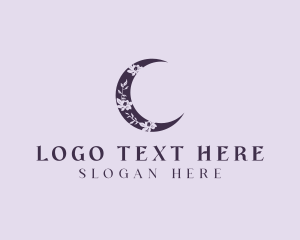 Boutique - Floral Crescent Moon logo design