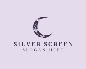 Floral Crescent Moon Logo