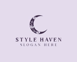 Floral Crescent Moon Logo