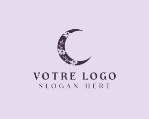 Floral Crescent Moon Logo