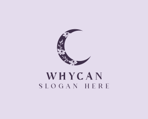 Art Studio - Floral Crescent Moon logo design