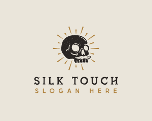 Texture - Hipster Skull Mustache logo design