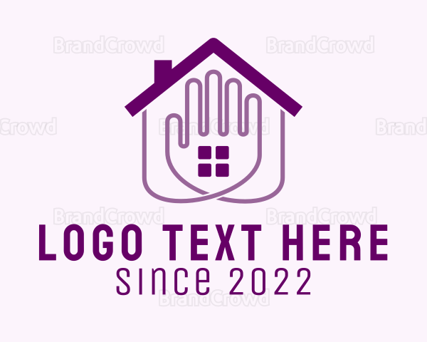 Purple Hand Real Estate Logo