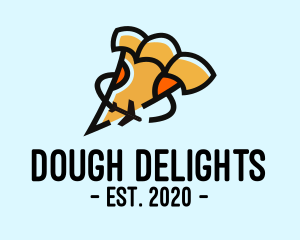 Dough - International Pizza Slice Air Delivery logo design
