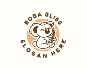 Boba - Koala Milk Tea Tapioca logo design