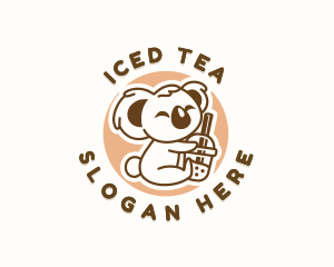 Koala Milk Tea Tapioca logo design