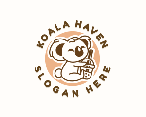 Koala Milk Tea Tapioca logo design