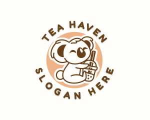 Koala Milk Tea Tapioca logo design