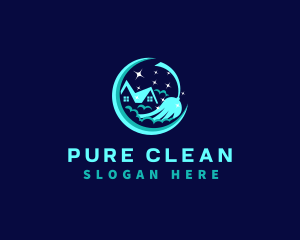 Cleaning Broom Housekeeping logo design