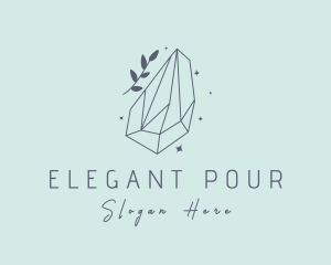 Elegant Crystal Leaf logo design