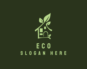Lawn Maintenance - House Branch Leaf logo design