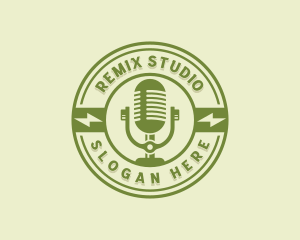 Microphone Podcast Studio logo design