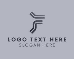 Marketing - Curved Letter F logo design