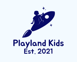 Kid Paintbrush Rocket logo design