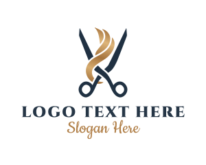 Hairdresser Styling Scissor Logo