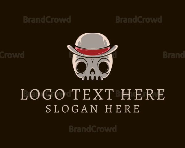 Retro Skull Hat Logo