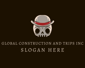 Halloween - Retro Skull Hat logo design