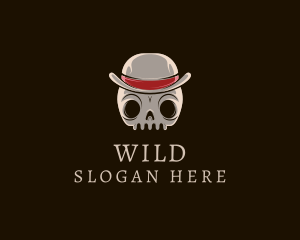 Antique - Retro Skull Hat logo design