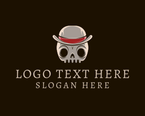 Horror - Retro Skull Hat logo design