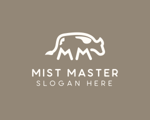 Cow Animal Letter MM logo design