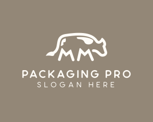 Packaging - Cow Animal Letter MM logo design