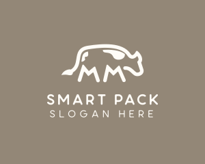 Packaging - Cow Animal Letter MM logo design