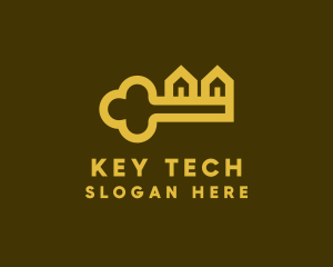 Yellow House Key  logo design