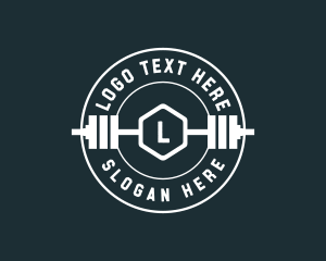 Muscles - Barbell Weights Fitness logo design