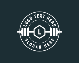 Workout - Barbell Weights Fitness logo design