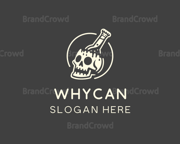 Skull Beer Bottle Logo