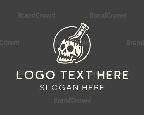 Skull Beer Bottle Logo