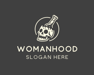 Skull Beer Bottle  Logo