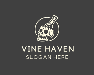 Skull Beer Bottle  logo design