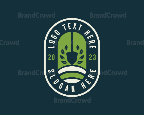 Shovel Lawn Care Landscaper Logo