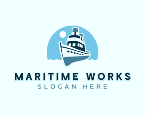 Cruise Ship Boat logo design