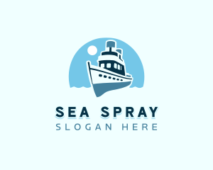 Cruise Ship Boat logo design