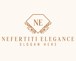 Diamond Floral Wreath logo design