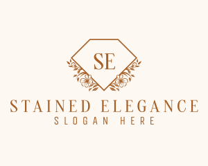 Diamond Floral Wreath logo design