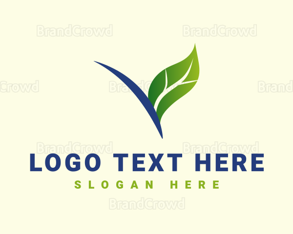 Leaf Letter V Eco Logo