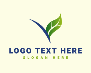 Lettermark - Leaf Letter V Eco logo design