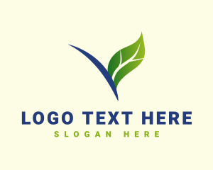Recreation - Leaf Letter V Eco logo design