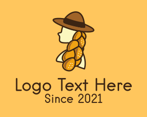 Character - Woman Bread Hair logo design