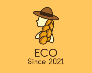 Baked Goods - Woman Bread Hair logo design